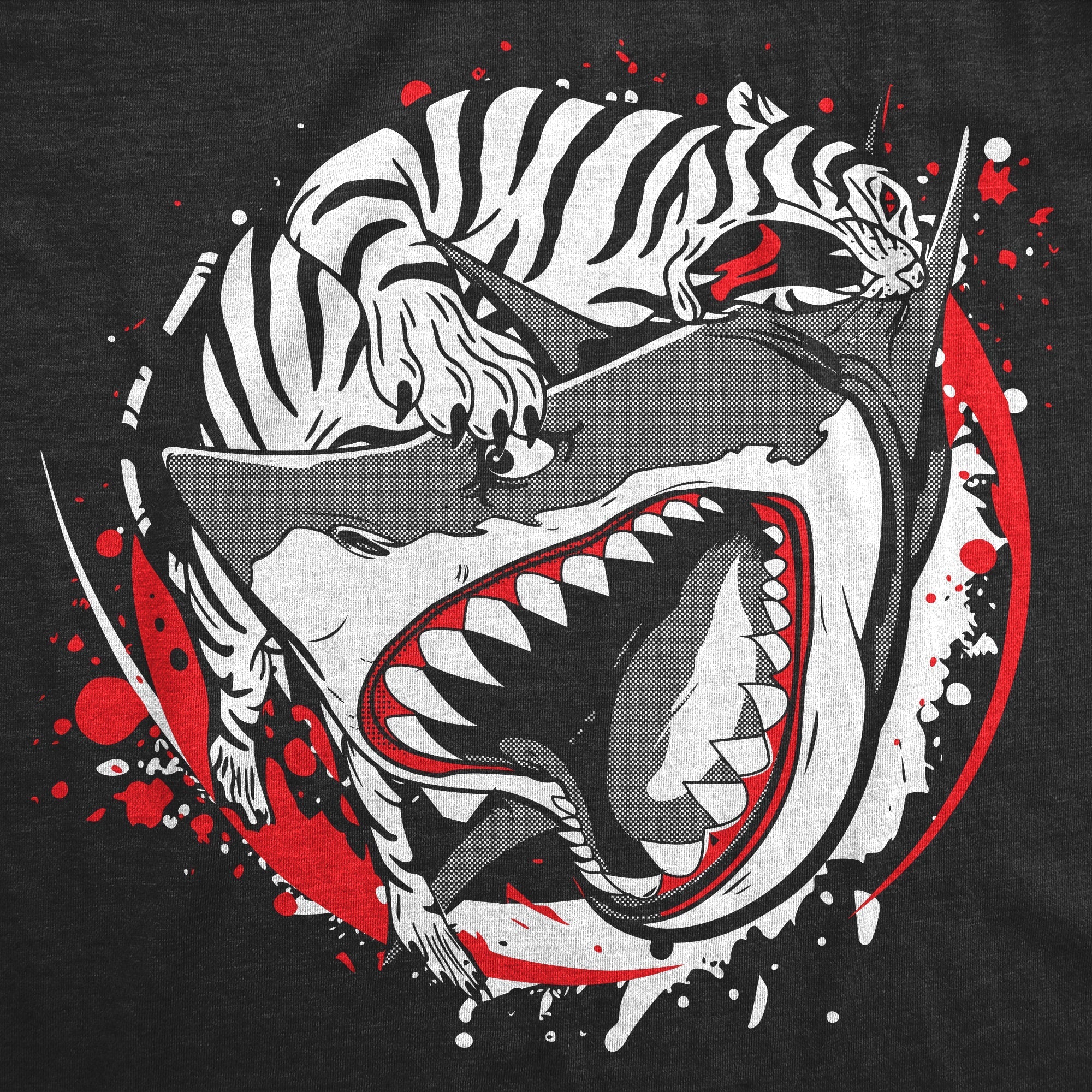 Tiger Shark Ying Yang Women's T Shirt Hoodie, Sweatshirt | CiraTrend.com (Image 2)