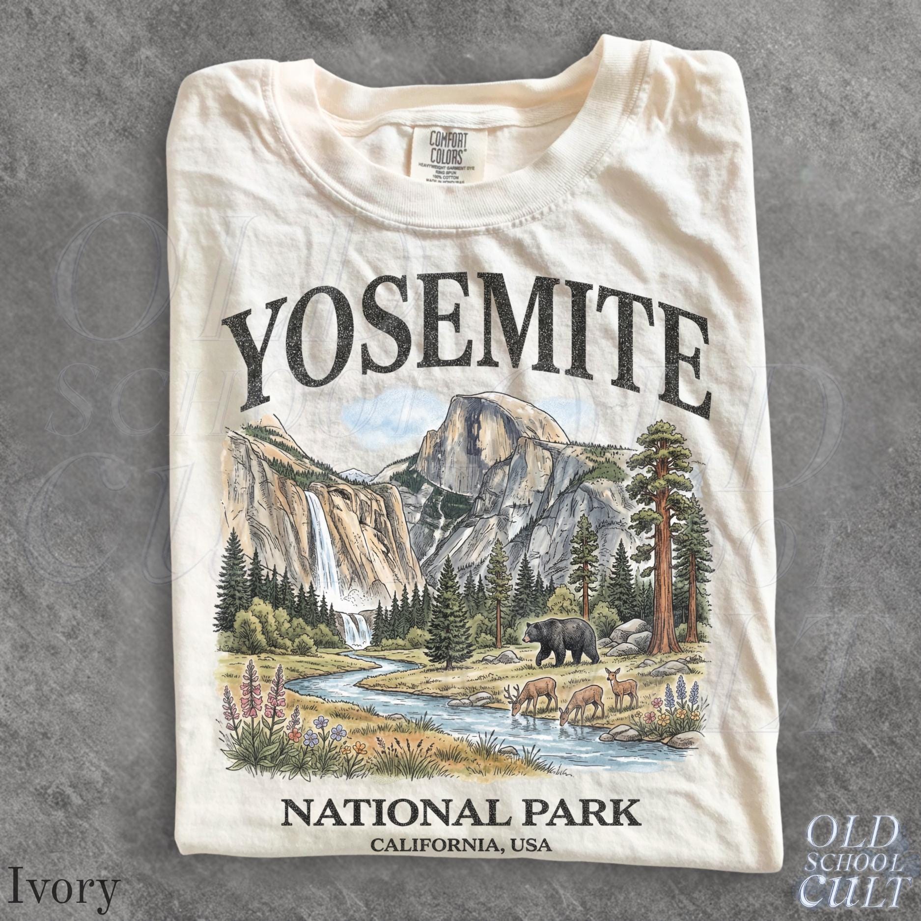 Yosemite National Park Vintage 90s Retro Comfort Colors California Wildlife Bear Usa Tee (2)