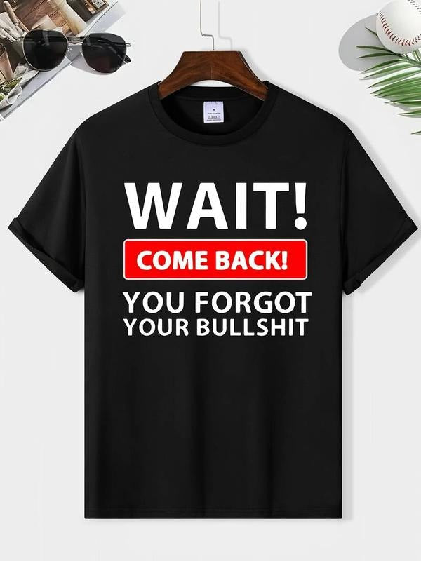 [100% Cotton] Mens Trendy Bullshit Print T-Shirt - Stylish Round Neck Hoodie, Sweatshirt | CiraTrend.com
