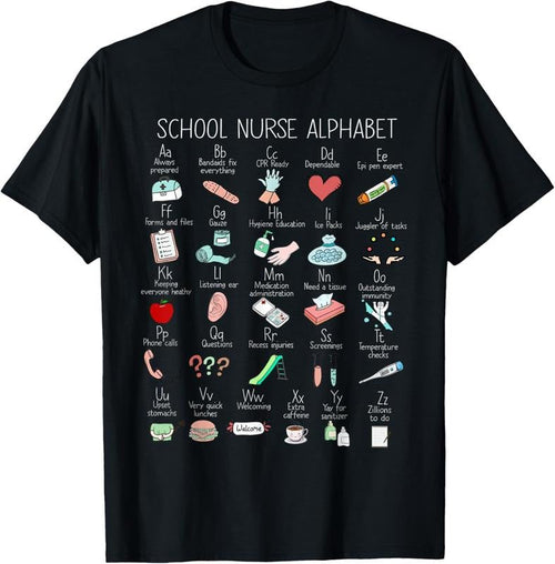100% Cotton ABC School Nurse Alphabet Nurse Appreciation Nurse Educator T-Shirt Hoodie, Sweatshirt | CiraTrend.com