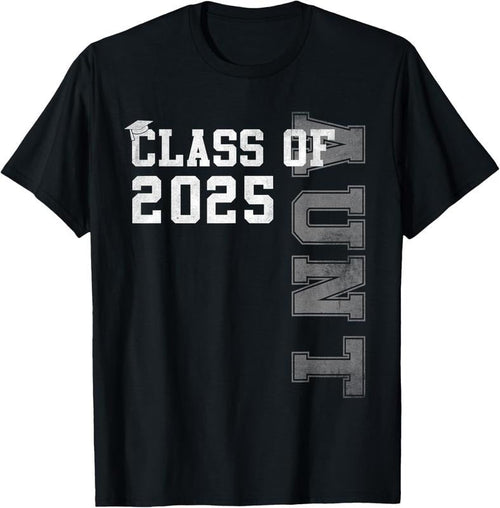 100% Cotton Aunt Senior 2025 Proud Auntie Of A Class Of 2025 Graduation T-Shirt Hoodie, Sweatshirt | CiraTrend.com