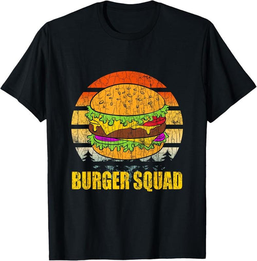 100% Cotton Cheese On Burger Squad Funny Hamburger Lover Graphic T-Shirt Hoodie, Sweatshirt | CiraTrend.com