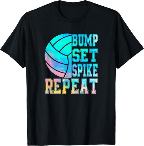 100% Cotton Colorful Teen Girls Volleyball Bump Set Spike Repeat T-Shirt Hoodie, Sweatshirt | CiraTrend.com