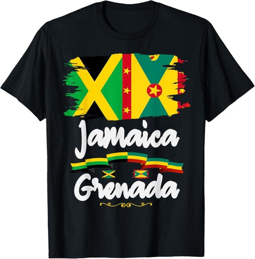 100% Cotton Grenada & Jamaica Flag Idea For  With Grenada Flag T-Shirt Hoodie, Sweatshirt | CiraTrend.com