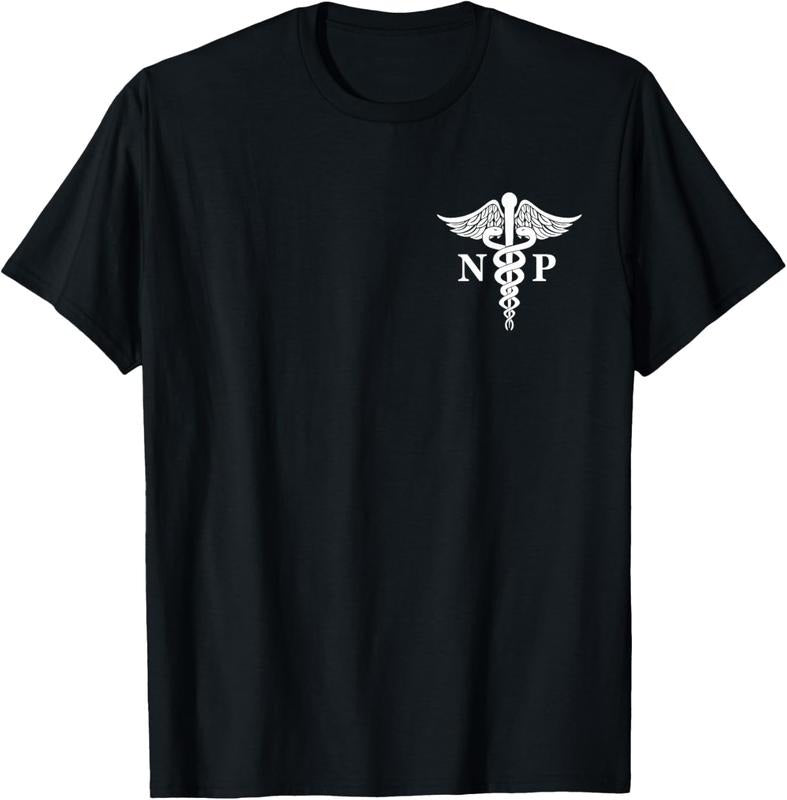 100% Cotton Nurse Practitioner Caduceus Medical Symbol Pocket Logo NP T-Shirt Hoodie, Sweatshirt | CiraTrend.com