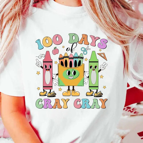 100 Days Of Cray Cray Shirt, Happy 100 Days Of School Shirt, School 100 Days Shirt, Teacher 100 Days of School Outfit,...