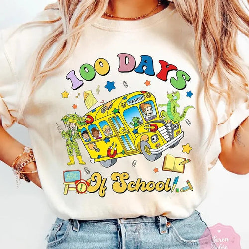 100 Days Of School The Magic School Bus Shirt, Take Chances Make Mistakes Get Messy Shirt, Miss Frizzle, Teacher Gift,...
