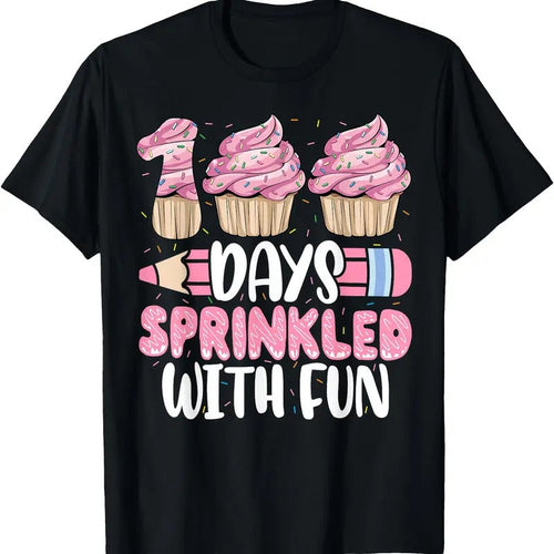 100 Days Sprinkled With Fun Cupcake 100th Day Of School Girl T-Shirt Hoodie, Sweatshirt | CiraTrend.com