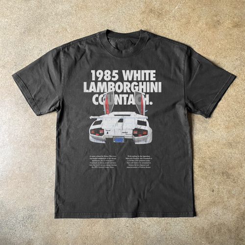 '1985 LAMBORGHINI COUNTACH' HEAVYWEIGHT BLACK T-SHIRT Hoodie, Sweatshirt | CiraTrend.com (Image 1)