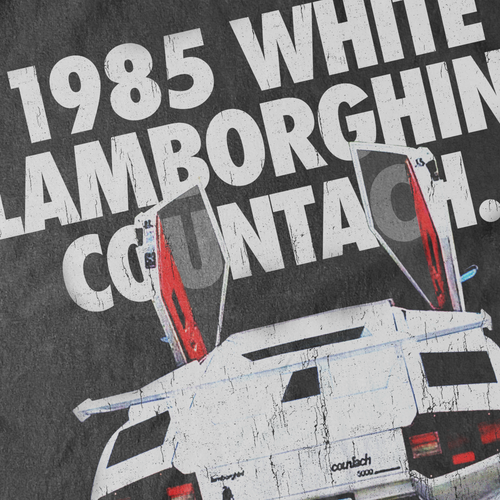 '1985 LAMBORGHINI COUNTACH' HEAVYWEIGHT BLACK T-SHIRT Hoodie, Sweatshirt | CiraTrend.com (Image 2)