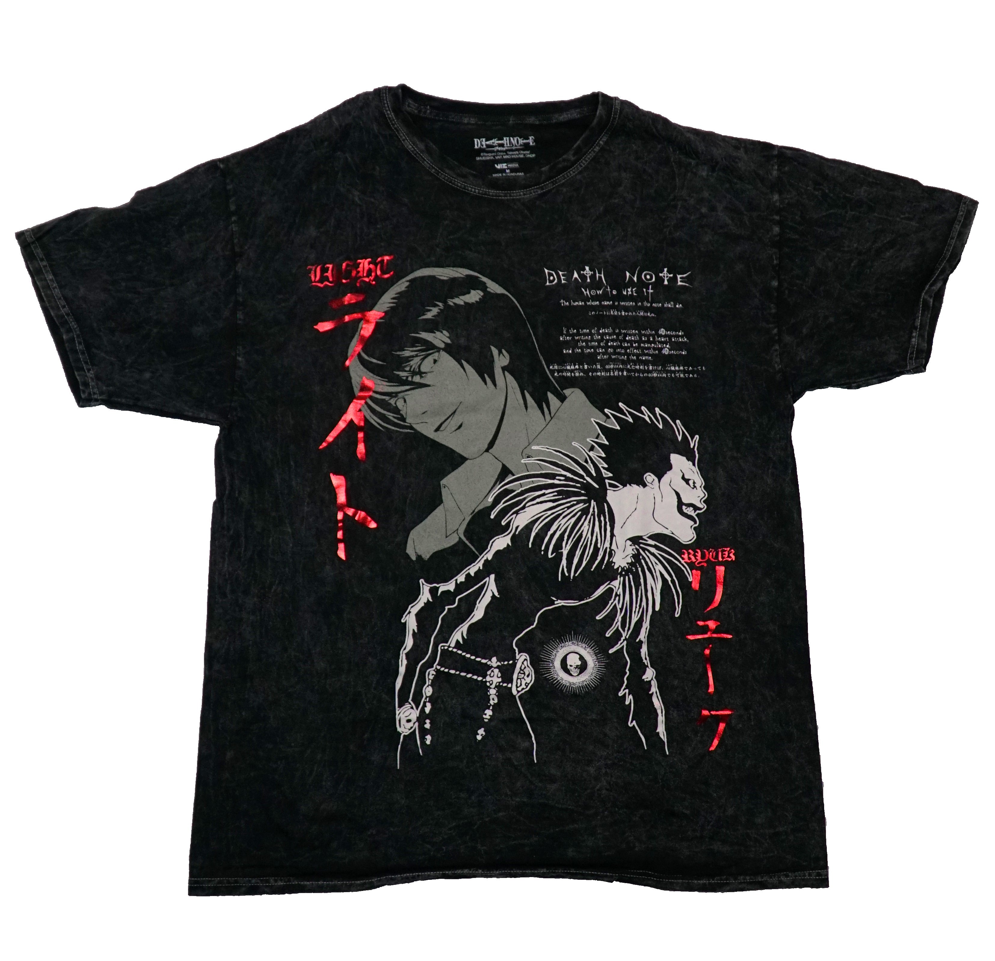 Death Note Mens T-Shirt - Ryuk & L How to use  Instructions Foil Hoodie, Sweatshirt | CiraTrend.com