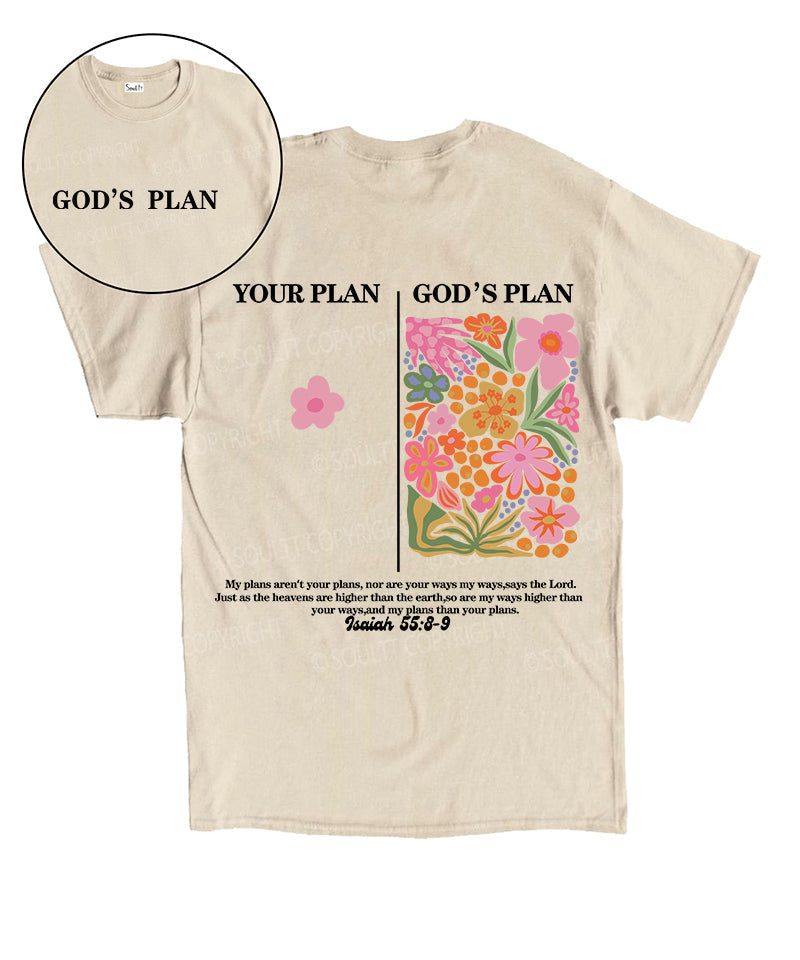 Your Plan God's Plan Double Sided Design Unisex Cotton Christian T-Shirt Hoodie, Sweatshirt | CiraTrend.com (Image 2)