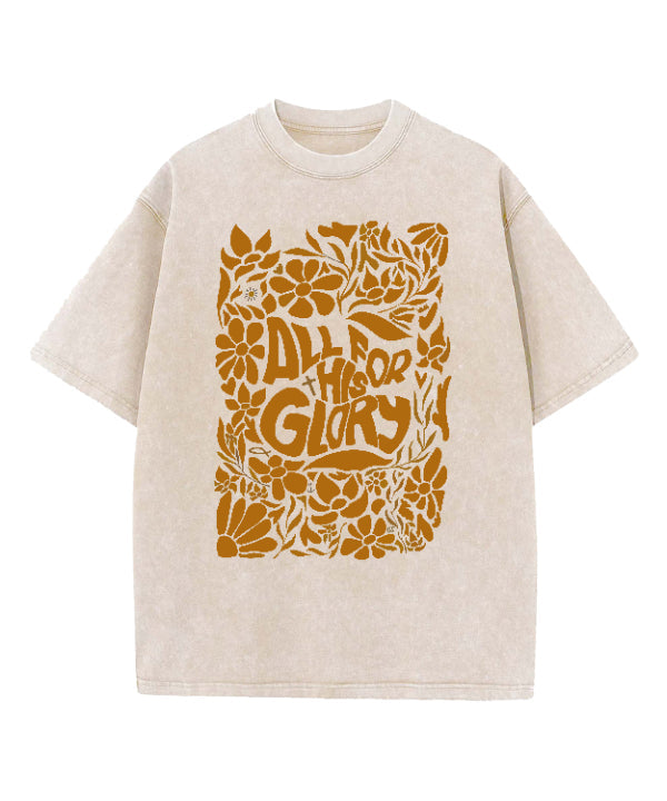 All For His Glory Washed Christian T-shirt Hoodie, Sweatshirt | CiraTrend.com (Image 1)