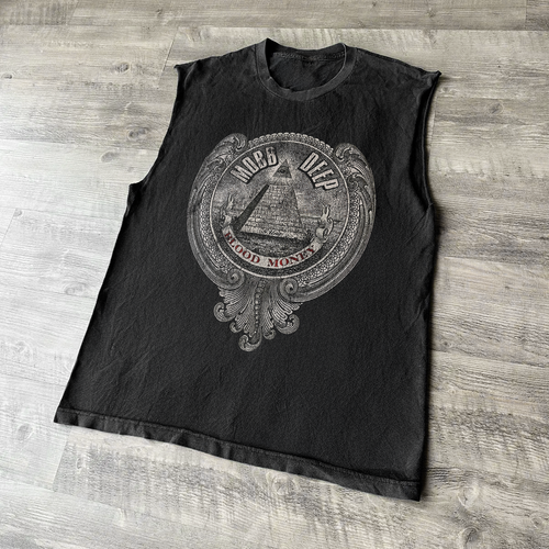 '06 MOBB DEEP 'BLOOD MONEY' ALBUM BLACK CUT-OFF TEE Hoodie, Sweatshirt | CiraTrend.com (Image 1)