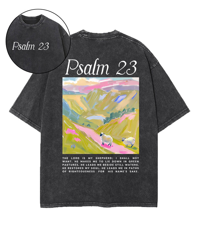 The Lord Is My Shepherd Double Sided Unisex Washed Christian T-shirt Style002 Hoodie, Sweatshirt | CiraTrend.com (Image 1)