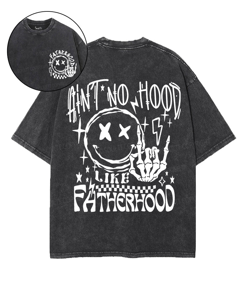 Ain't No Hood Like Fatherhood Double Sided Unisex Washed Christian T-shirt Hoodie, Sweatshirt | CiraTrend.com (Image 1)