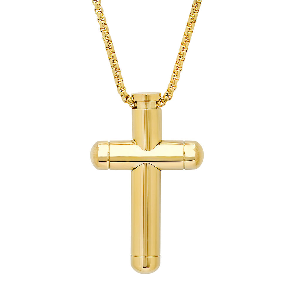 18K Gold Plated Stainless Steel Tube Cross Pendant T-Shirts, Hoodie, Sweatshirt | CiraTrend.com (Image 1)