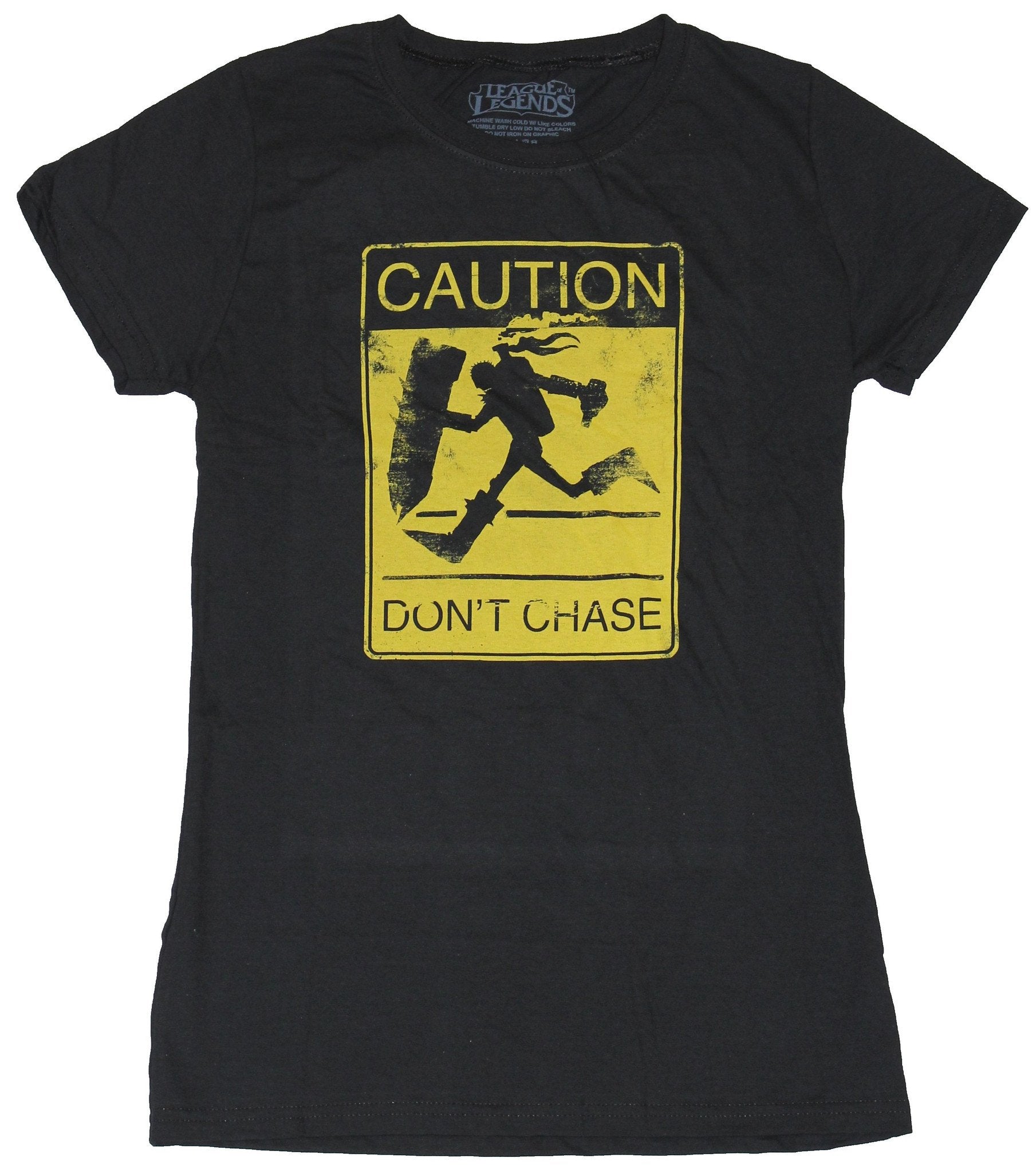 League of Legends Girls Juniors T-Shirt - Caution Don't Chase Warning Sign Style001 Hoodie, Sweatshirt | CiraTrend.com