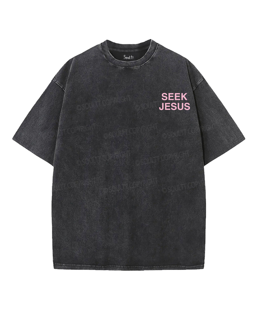 Seek Jesus Double Sided Washed Christian T-shirt Hoodie, Sweatshirt | CiraTrend.com (Image 2)