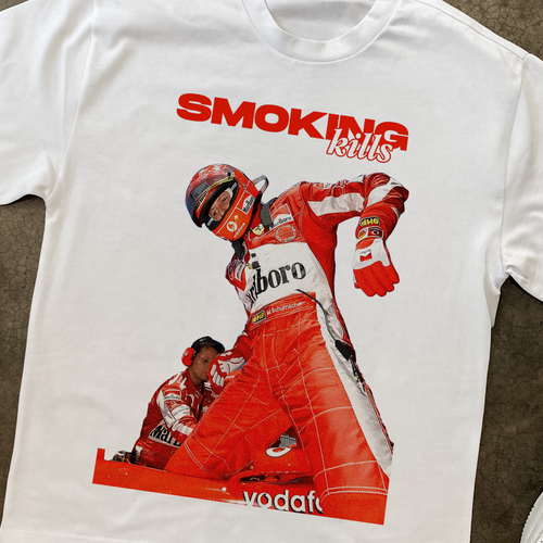 'SMOKING KILLS' SCHUMACHER HEAVY WHITE TEE Hoodie, Sweatshirt | CiraTrend.com (Image 2)