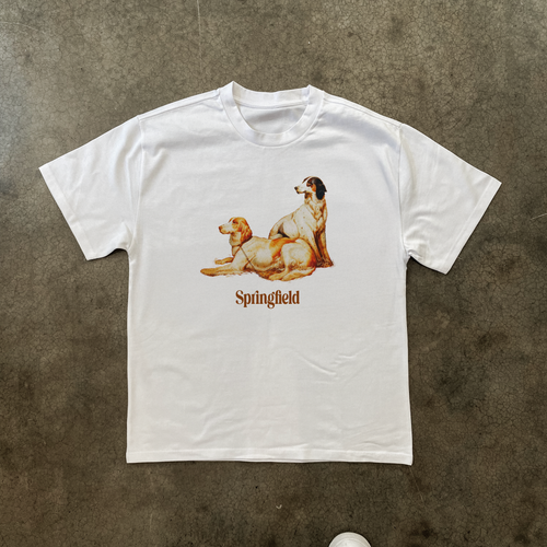 'SPRINGFIELD' HUNTING DOGS HEAVYWEIGHT WHITE T-SHIRT Hoodie, Sweatshirt | CiraTrend.com (Image 1)