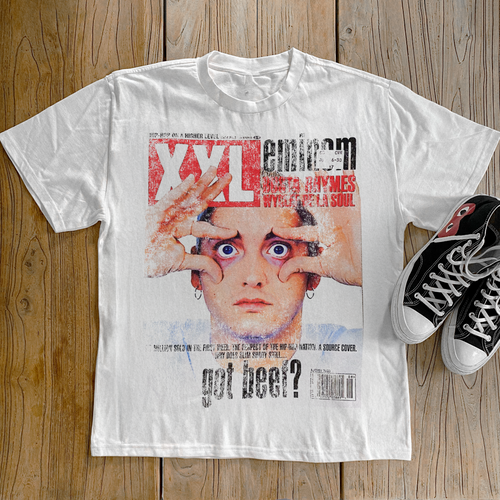 'XXL AUG 2000' EMINEM COVER HEAVY WHITE TEE Hoodie, Sweatshirt | CiraTrend.com (Image 1)