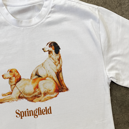 'SPRINGFIELD' HUNTING DOGS HEAVYWEIGHT WHITE T-SHIRT Hoodie, Sweatshirt | CiraTrend.com (Image 2)