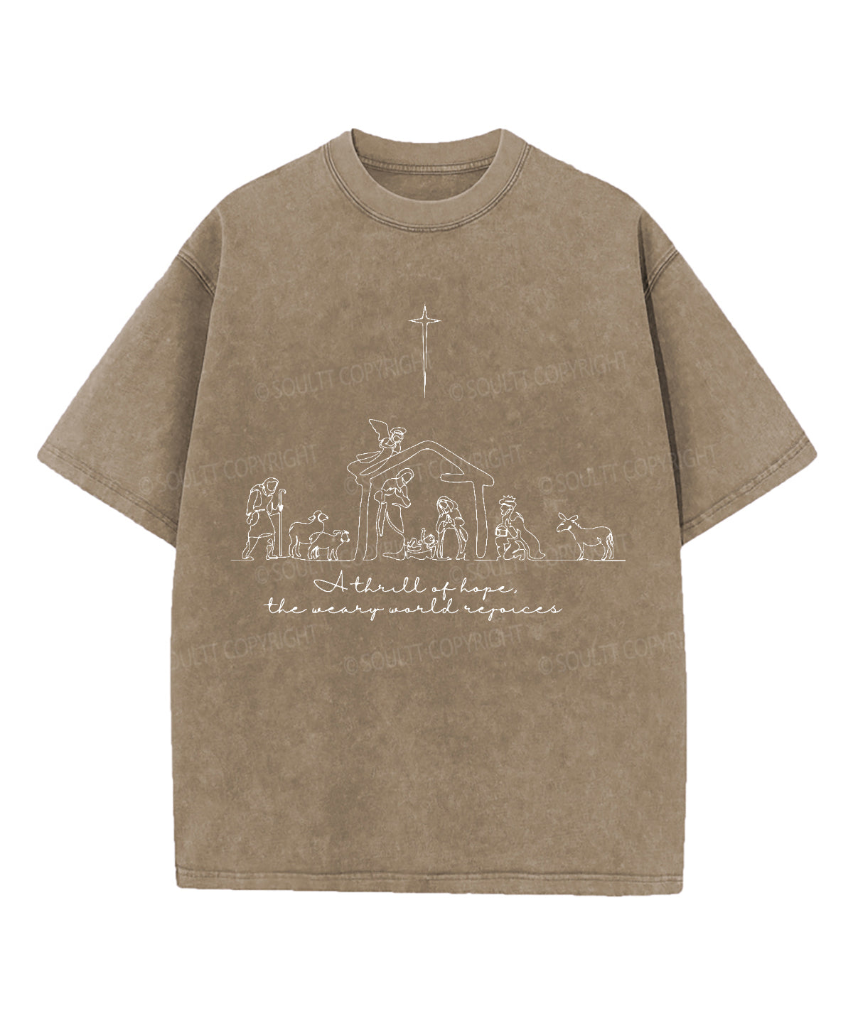 A Thrill Of Hope Washed Christian T-shirt Hoodie, Sweatshirt | CiraTrend.com (Image 5)
