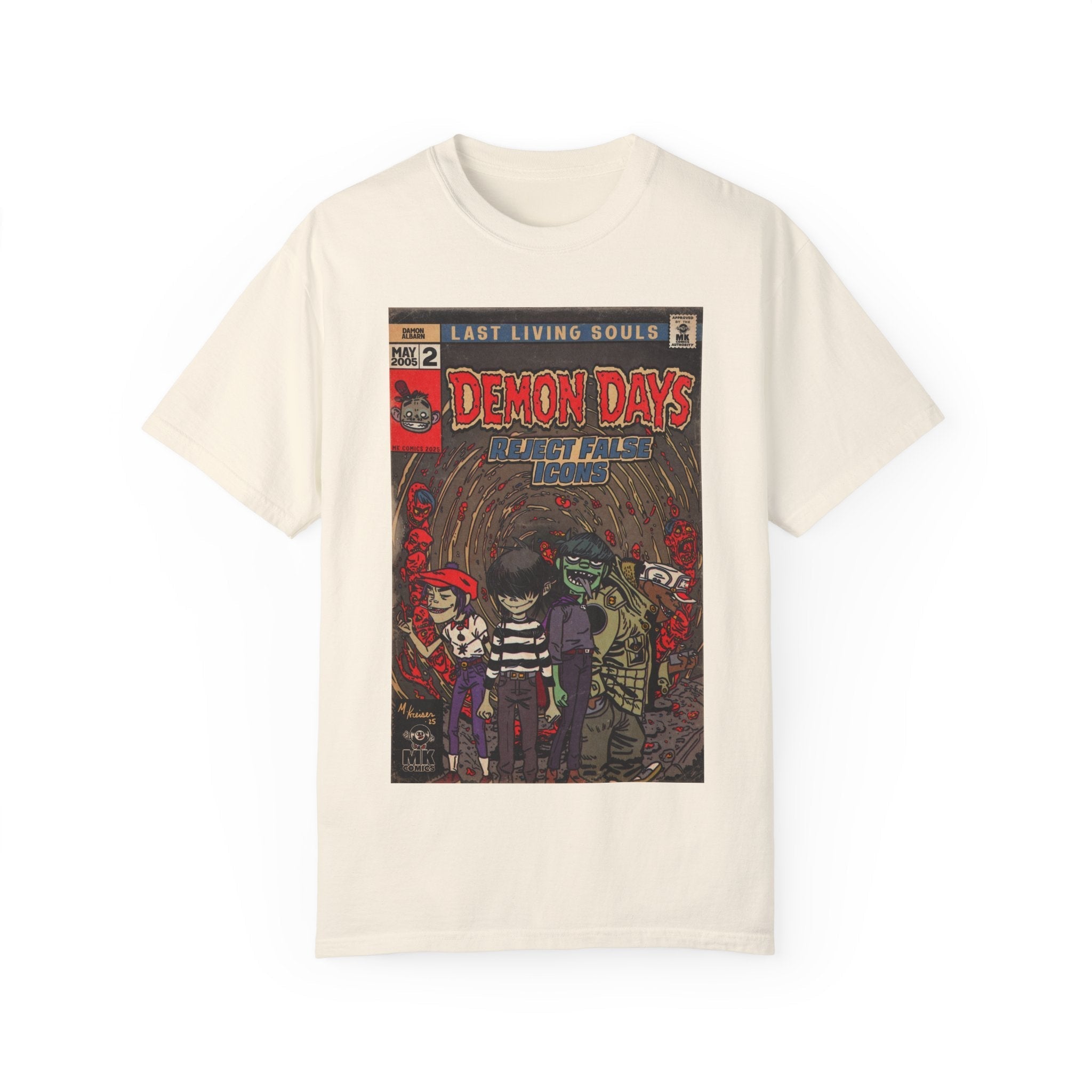 Demon Days - Unisex Garment-Dyed T-shirt Hoodie, Sweatshirt | CiraTrend.com (Image 3)
