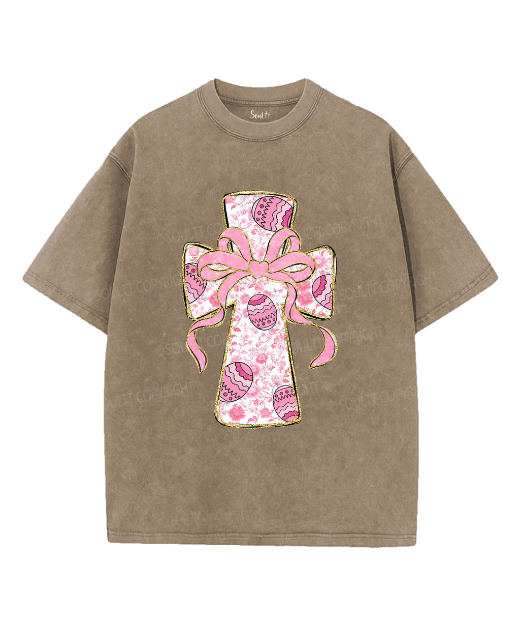 Easter Pink Bow Unisex Washed Christian T-shirt Hoodie, Sweatshirt | CiraTrend.com (Image 5)