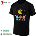 A Pac-Man disco ball and dancing ghosts shirt