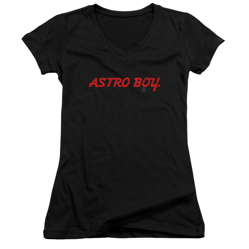 Astro Boy Classic Logo Junior Sheer Cap Sleeve V Neck Womens T Shirt Black Hoodie, Sweatshirt | CiraTrend.com