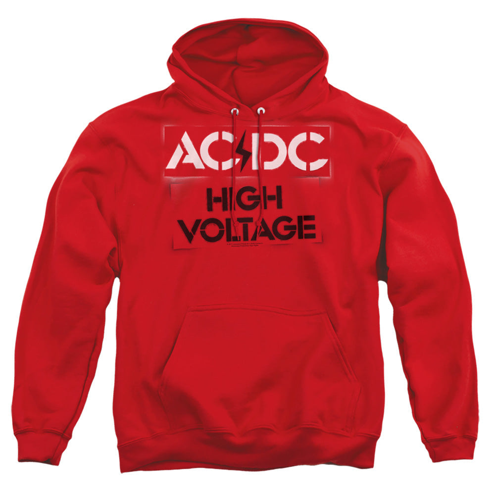 Acdc High Voltage Stencil Mens Hoodie Red T-Shirts, Sweatshirt | CiraTrend.com (Image 2)