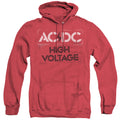 AC/DC High Voltage Stencil Heather Mens Hoodie Red T-Shirts, Sweatshirt | CiraTrend.com