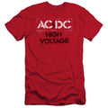 AC/DC High Voltage Stencil Slim Fit Mens T Shirt Red Hoodie, Sweatshirt | CiraTrend.com