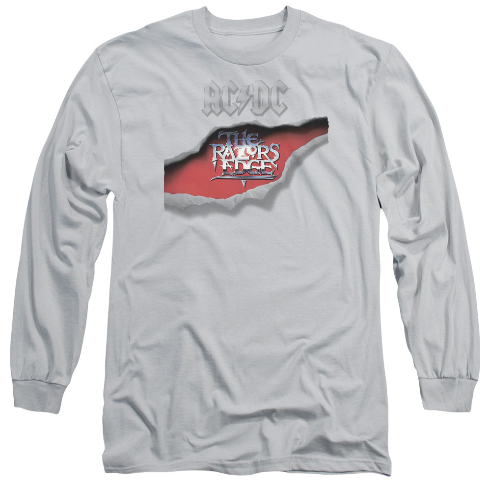 AC/DC Razors Edge Mens Long Sleeve Shirt Silver Hoodie, Sweatshirt | CiraTrend.com (Image 1)