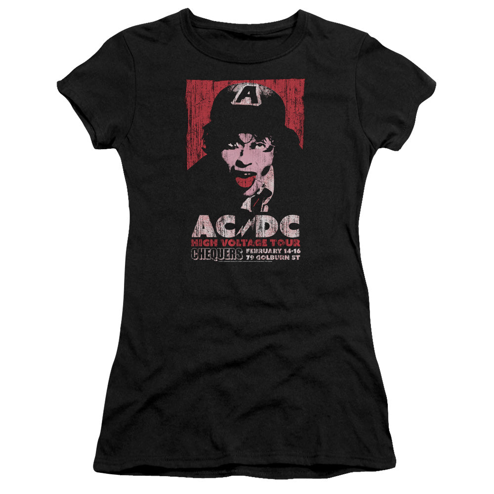AC/DC High Voltage Live 1975 Junior Sheer Cap Sleeve Premium Bella Canvas Womens T Shirt Black Hoodie, Sweatshirt