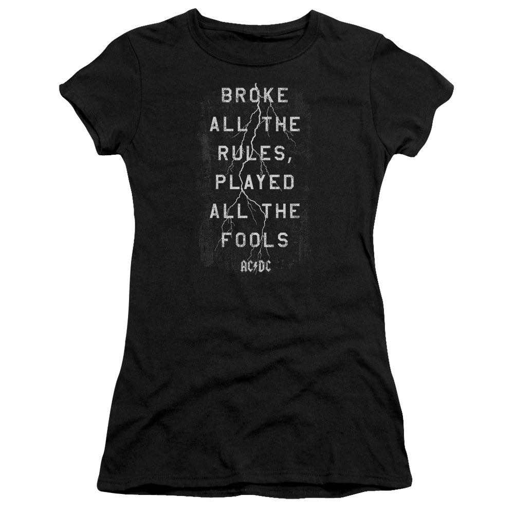 AC/DC Struck Junior Sheer Cap Sleeve Premium Bella Canvas Womens T Shirt Black Hoodie, Sweatshirt | CiraTrend.com