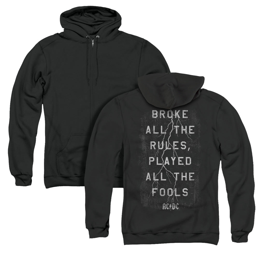 AC/DC Struck Back Print Zipper Mens Hoodie Black T-Shirts, Sweatshirt | CiraTrend.com (Image 1)