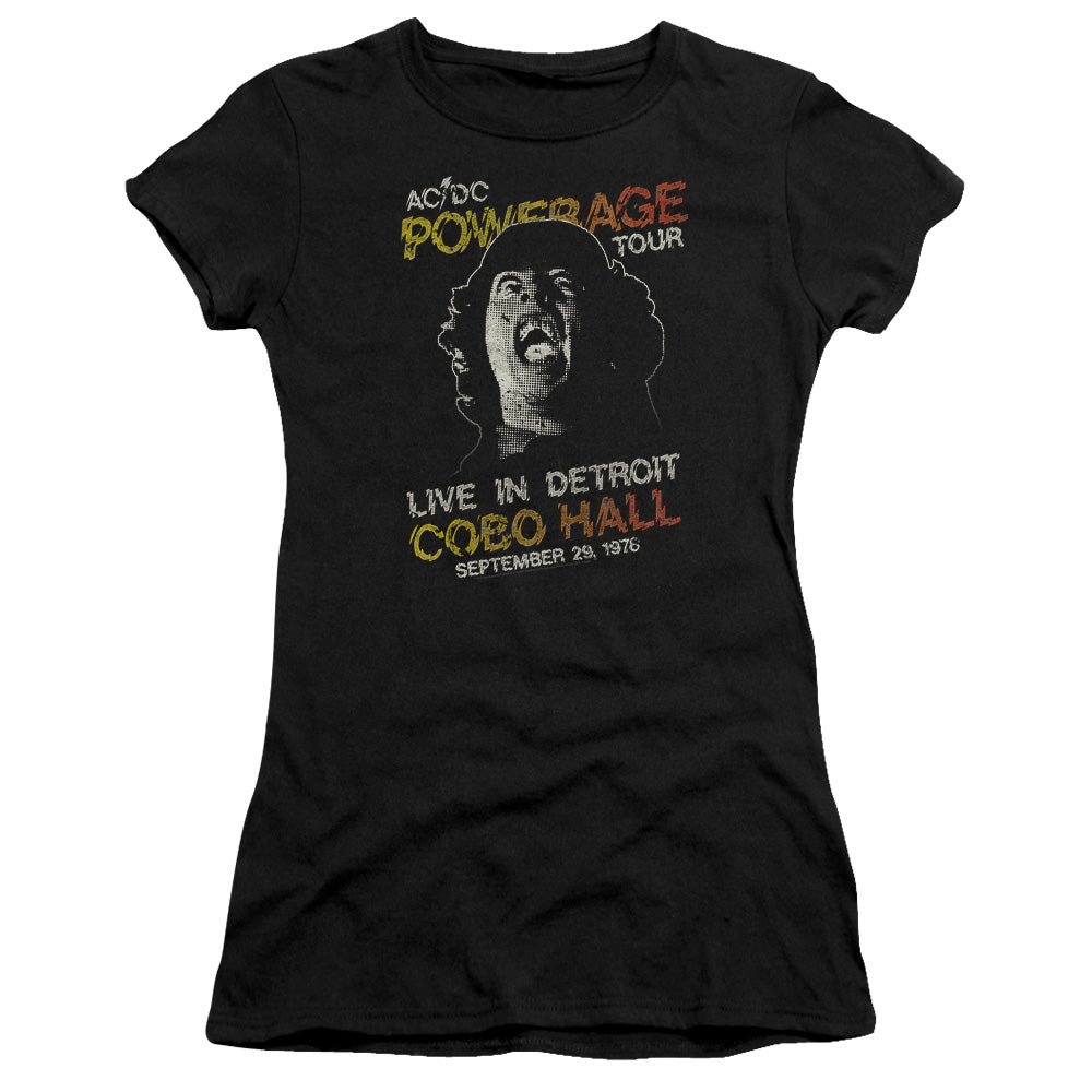 AC/DC Powerage Tour Junior Sheer Cap Sleeve Premium Bella Canvas Womens T Shirt Black Hoodie, Sweatshirt | CiraTrend.com