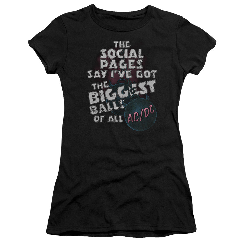 AC/DC Big Balls Junior Sheer Cap Sleeve Premium Bella Canvas Womens T Shirt Black Hoodie, Sweatshirt | CiraTrend.com
