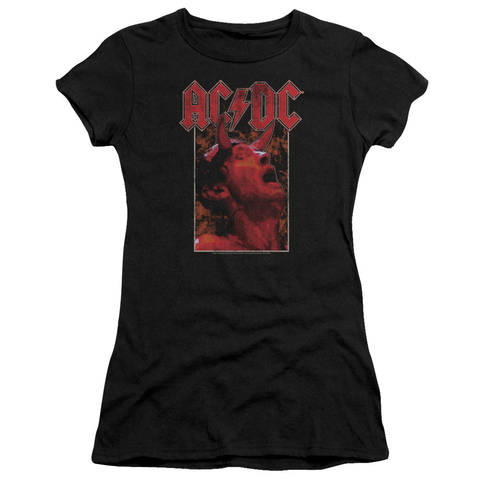 AC/DC Horns Junior Sheer Cap Sleeve Premium Bella Canvas Womens T Shirt Black Hoodie, Sweatshirt | CiraTrend.com