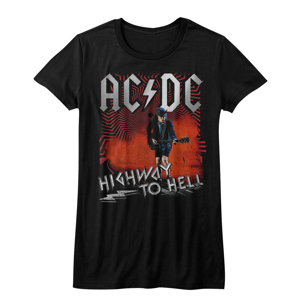 AC/DC Girls Juniors S/S T-Shirt - Hth - Solid Black Hoodie, Sweatshirt | CiraTrend.com