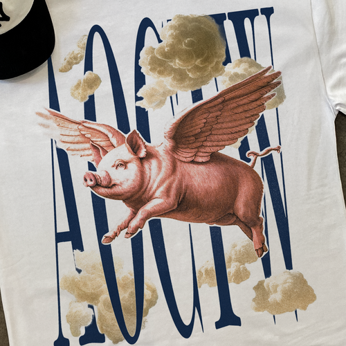 'WHEN PIGS FLY' HEAVYWEIGHT WHITE T-SHIRT Hoodie, Sweatshirt | CiraTrend.com (Image 2)