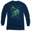 Aquaman Movie Make A Splash Mens Long Sleeve Shirt Navy Blue Hoodie, Sweatshirt | CiraTrend.com