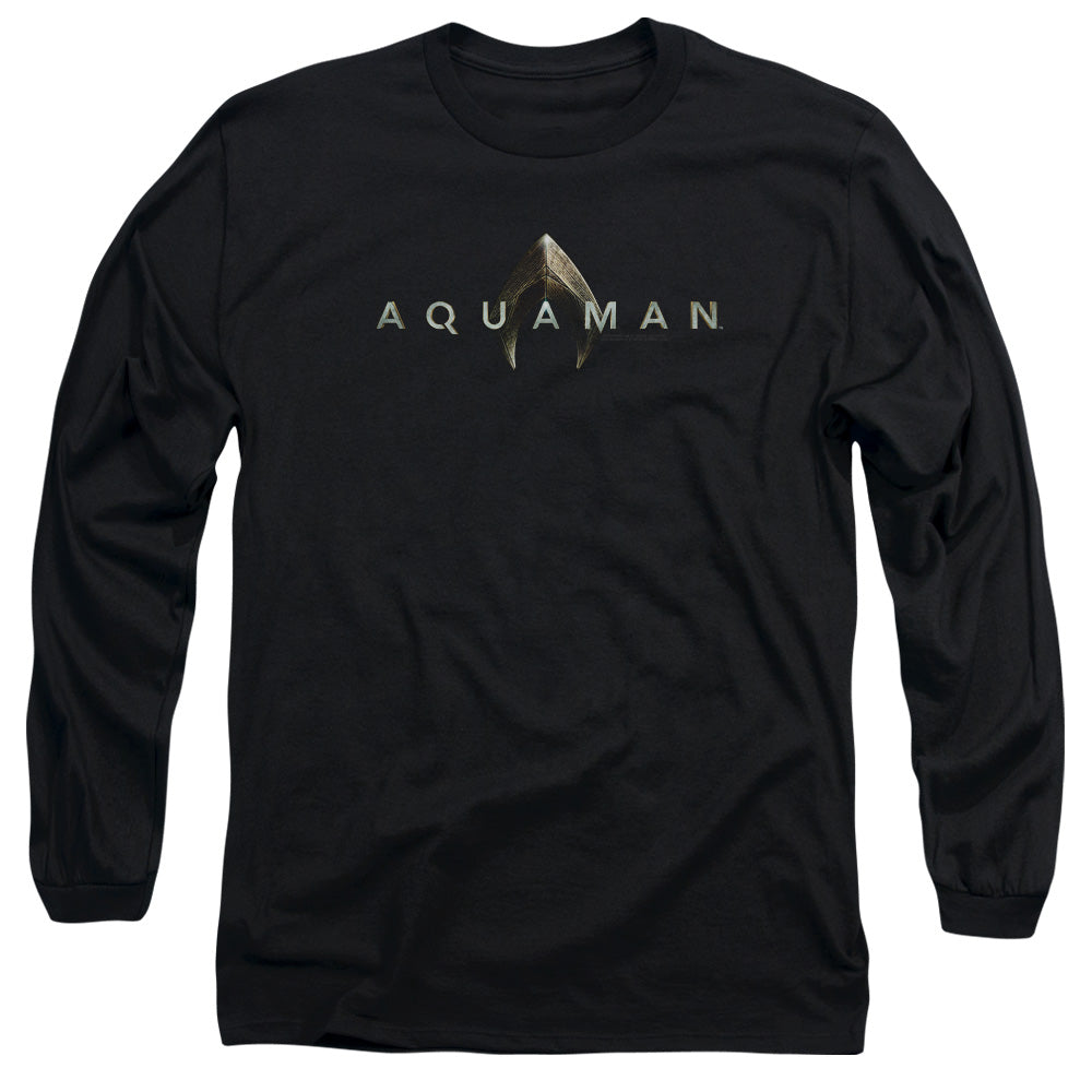 Aquaman Movie Logo Mens Long Sleeve Shirt Black Hoodie, Sweatshirt | CiraTrend.com (Image 2)