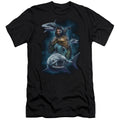 Aquaman Movie Swimming With Sharks Hbo Premium Bella Canvas Slim Fit Mens T Shirt Black Hoodie, Sweatshirt (Image 1)