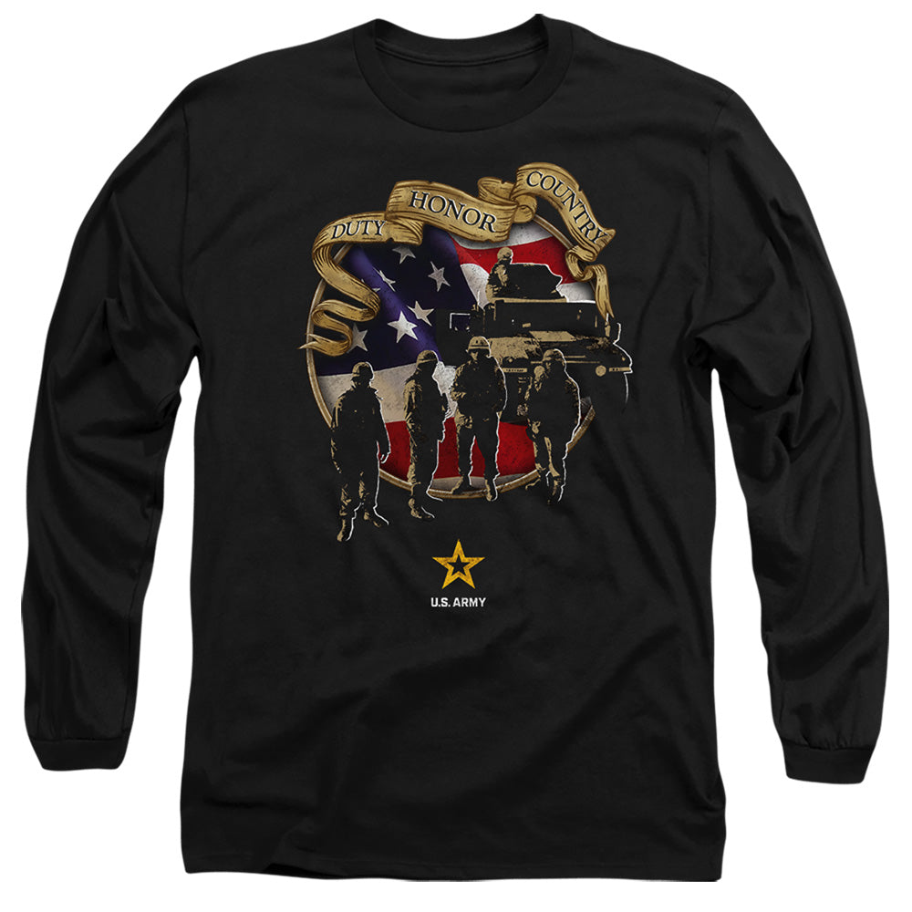 Army Duty Honor Country Mens Long Sleeve Shirt Black Hoodie, Sweatshirt | CiraTrend.com (Image 3)