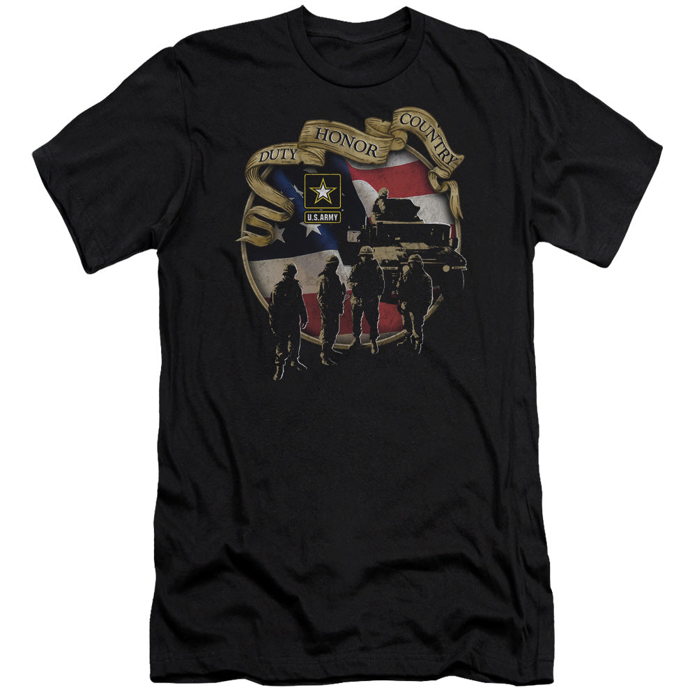 Army Duty Honor Country Premium Bella Canvas Slim Fit Mens T Shirt Black Hoodie, Sweatshirt | CiraTrend.com (Image 1)