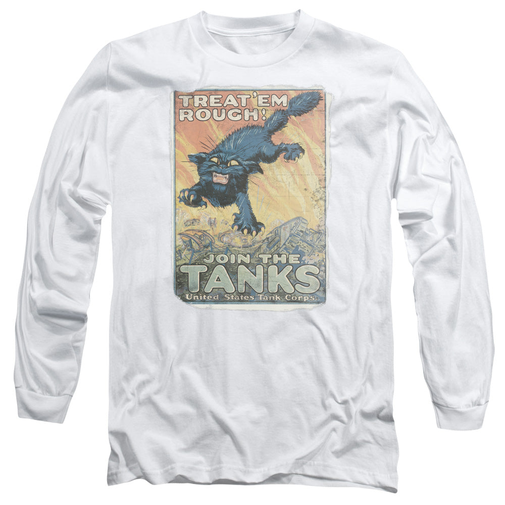 Army Treat Em Rough Mens Long Sleeve Shirt White Hoodie, Sweatshirt | CiraTrend.com (Image 1)